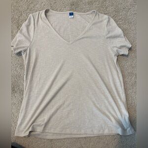 Old Navy Cream Short Sleeve Tee Classic Cotton